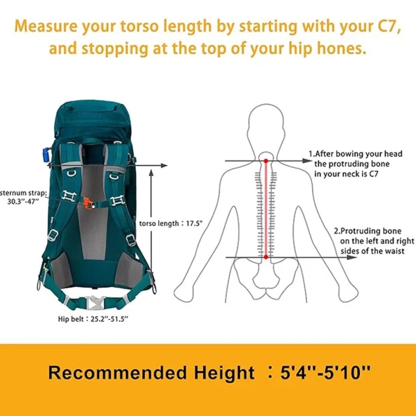 Hiking Backpack Size Chart