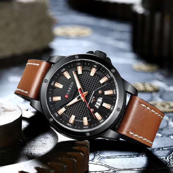 Curren watch leather discount strap